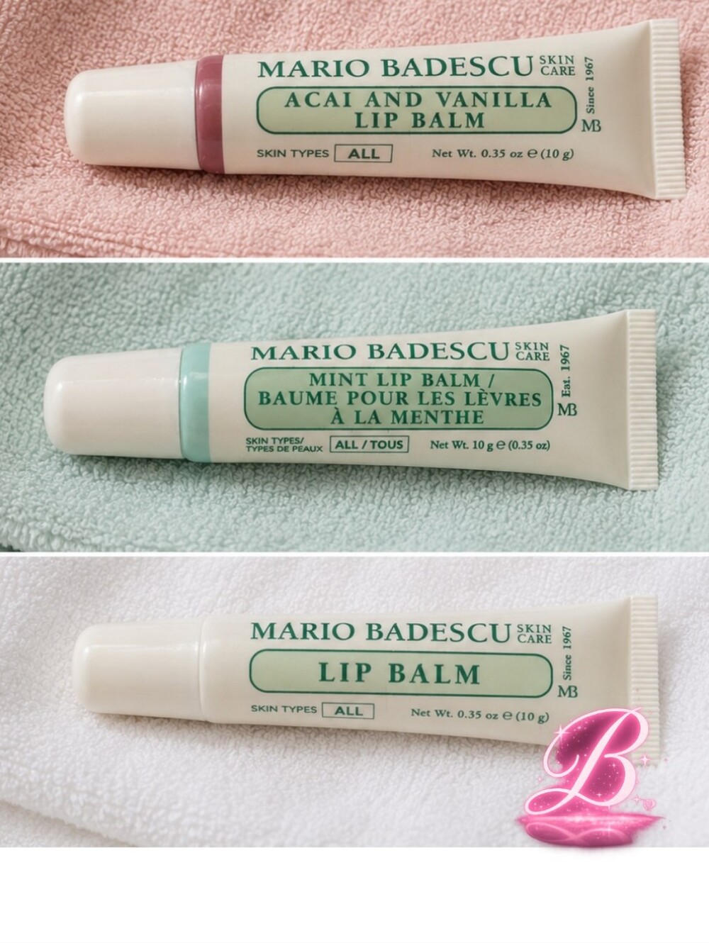 Mario Badescu Lip Balm (PICK ONE) - Original, Mint or Acai/Vanilla